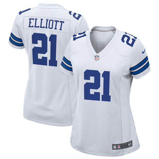 Women's Dallas Cowboys Ezekiel Elliott Team Game Jersey White