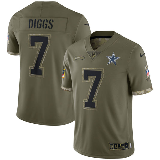 Trevon Diggs Dallas Cowboys Nike 2022 Salute To Service Limited Jersey - Olive