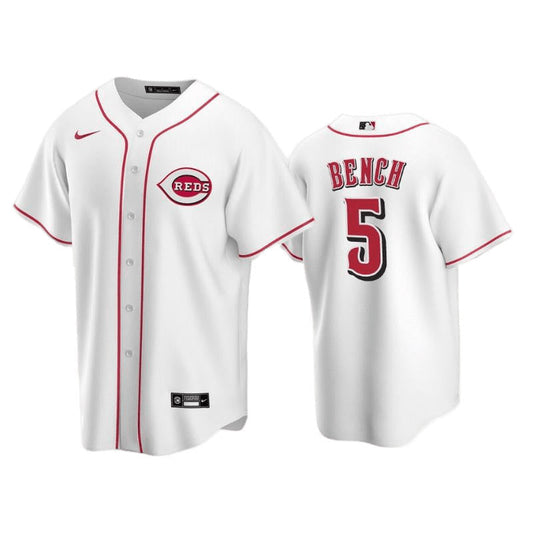 Youth Cincinnati Reds Johnny Bench Replica Home Jersey - White