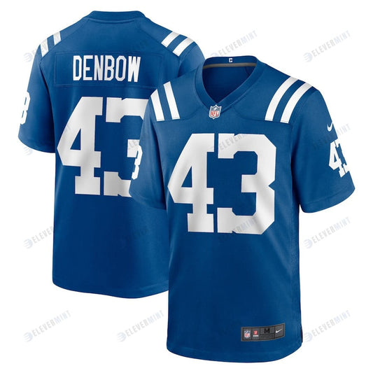 Trevor Denbow 43 Indianapolis Colts Men Game Jersey - Royal