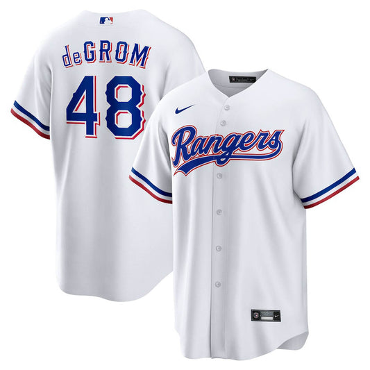 Youth Texas Rangers Jacob deGrom Cool Base Replica Home Jersey - White