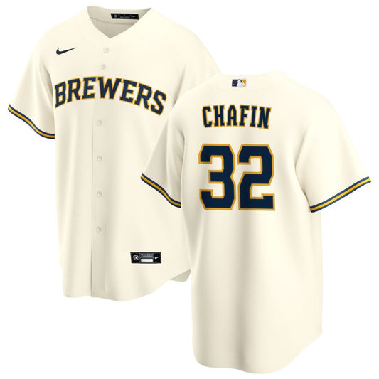 Andrew Chafin Milwaukee Brewers Nike Home Replica Jersey - Cream